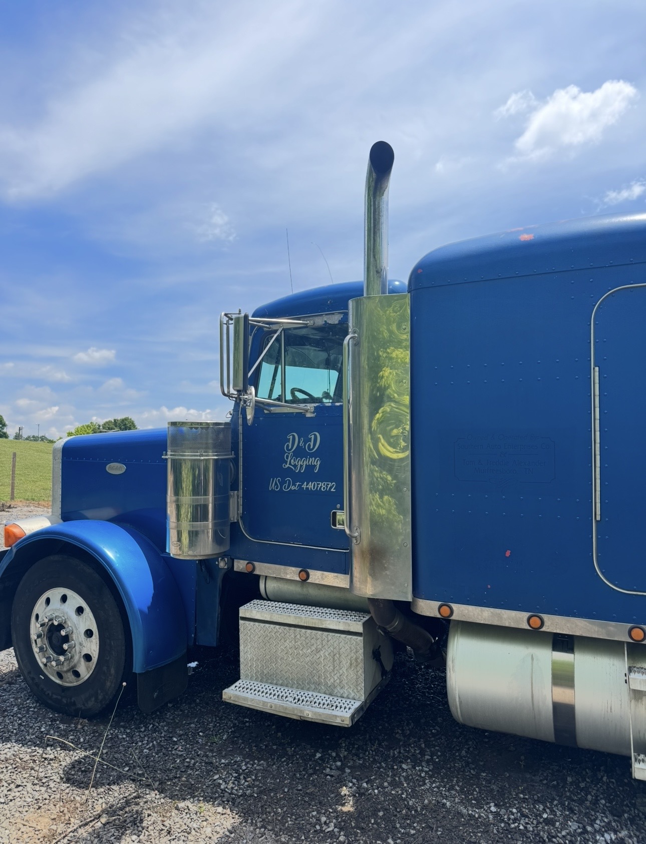 Log truck after pressure wash